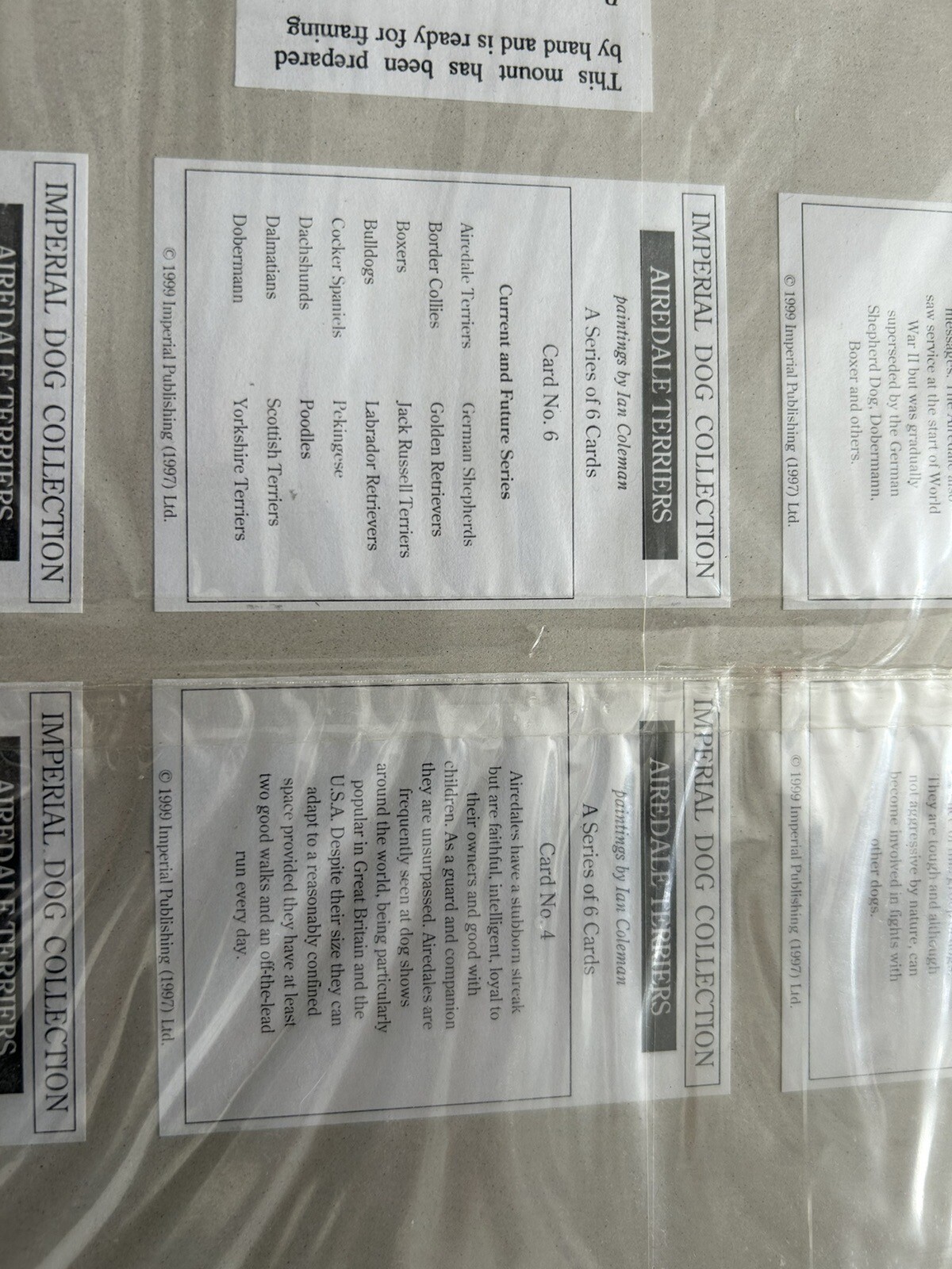 Imperial Dog Collection Of Cards Airedale Terriers By Ian Coleman 1999 Set Of 6 - Picture 4 of 6