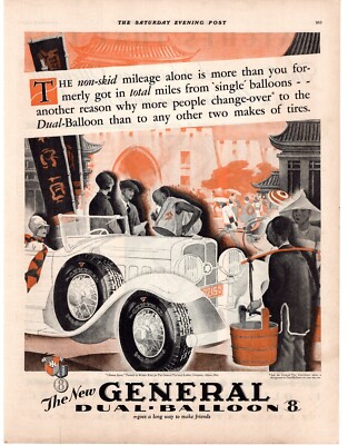 1929 General Dual-Balloon Goes A Long Way to Make Friends Single Page Print Ad