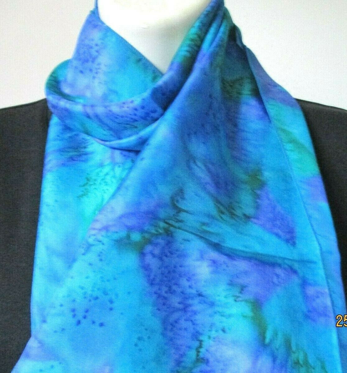 VINTAGE SILK SCARF HAND PAINTED SILK SCARF EXOTIC FLORAL