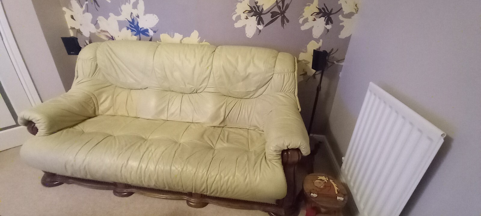 leather 3 piece suite used furniture eBay