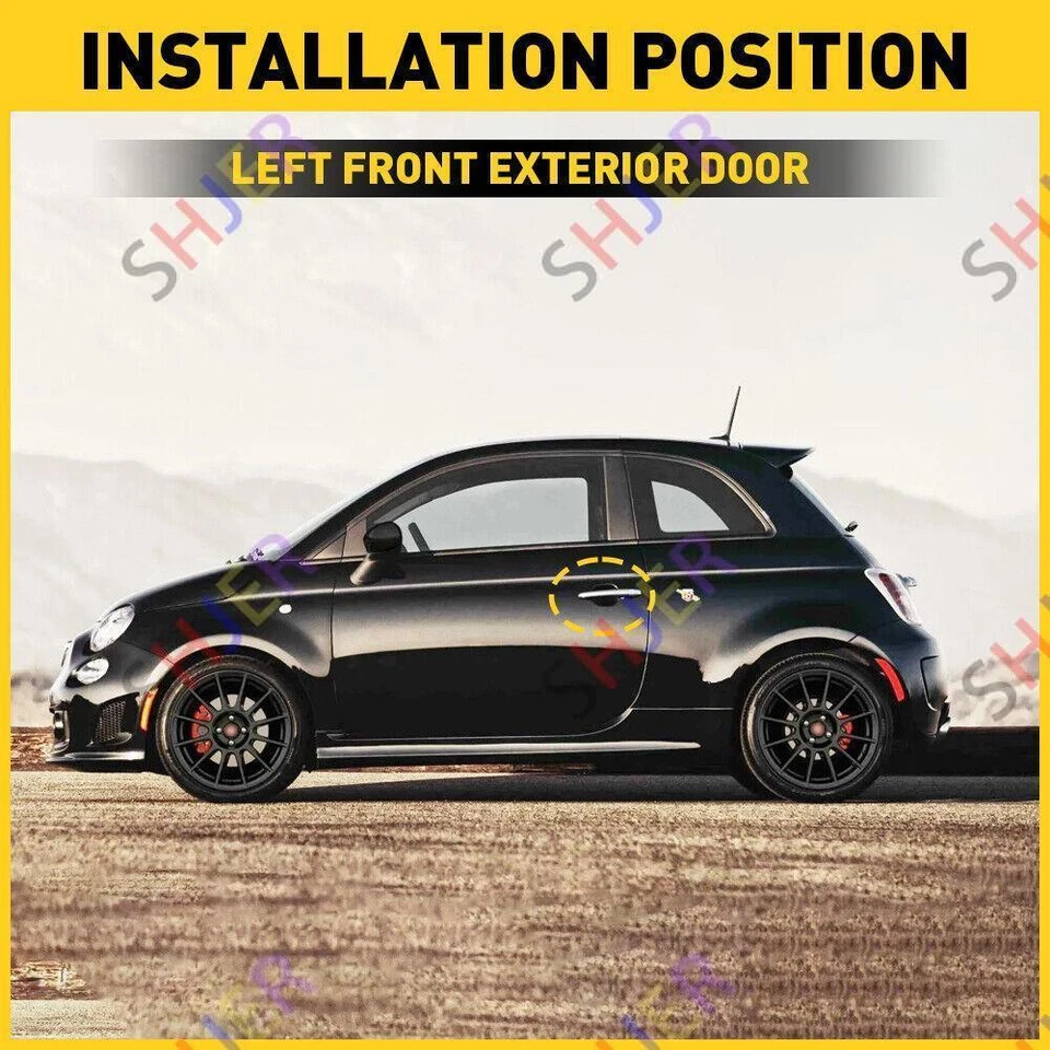 Ajuste para Fiat 500 2012-2017 conductor delantero exterior manija puerta coche cubierta lateral moldura Foto 3 de 4