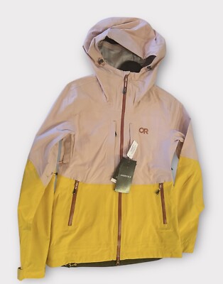 NWT Outdoor Research Carbide Ski Jacket Womens Small Pink Yellow
