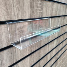 Acrylic Slatwall Straight Shelf Pockets Greeting Cards ,Mobile phone 30cm Wide