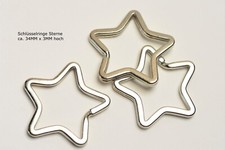 Schlüsselring Stern silberfarben Schlüsselanhänger 1/ 2/5 Schlüsselringe 3001A