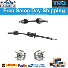 TRQ Front CV Axle Shaft Wheel Hub Bearing Assembly 4pc Kit for Taurus Flex FWD
