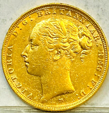 AUSTRALIA 1887 M GOLD MELBOURNE SOVEREIGN RARE KEY DATE LOW MINT UNC #01