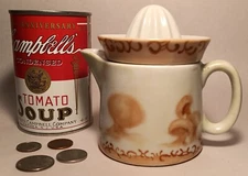 MUSHROOM JUICER vtg porcelain lemon lime fruit squeezer tea pitcher creamer art