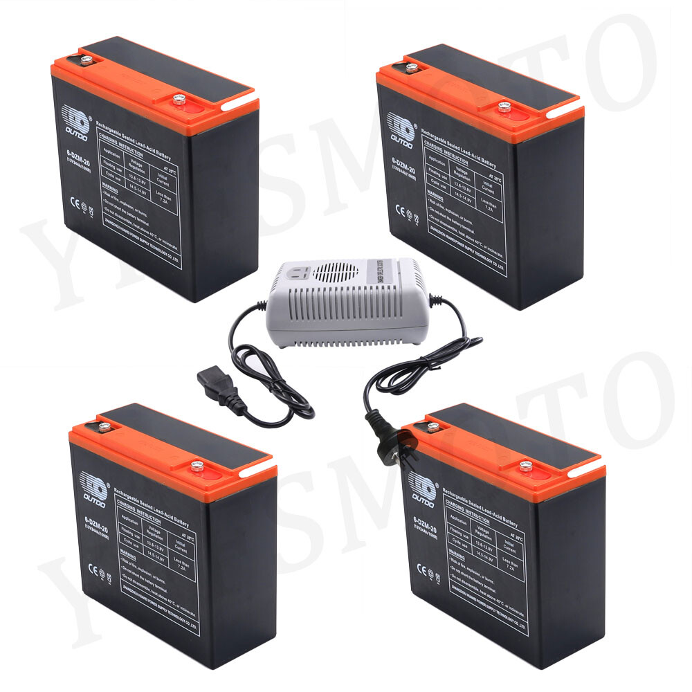 3/4 Pack 12V 24Ah 6-DZM-20 Battery for Go Kart E-bike Bicycle Go Kart Golf Buggy
