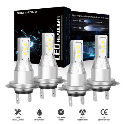 Combo H7+H7 LED Headlight Bulbs Kit High Low Beam Super Bright Xenon White 6500K