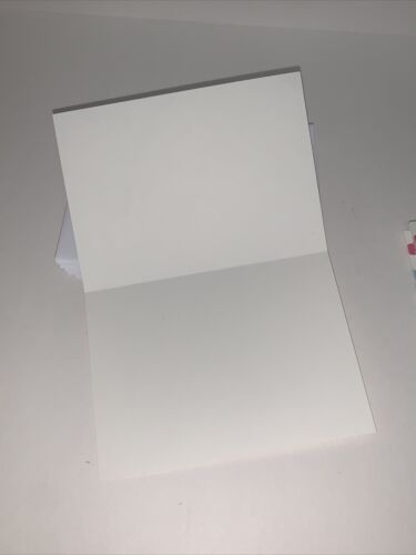 (10) Tarjeta de nota en blanco de agradecimiento con sello: lámina rosa blanca floral para cualquier ocasión - Imagen 2 de 4