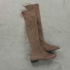 Stuart Weitzman Over the Knee Boots Womens 6 Taupe Brown Suede Leather Lowland