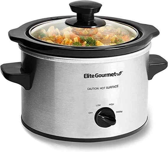 Small Slow Cooker Stainless Steel Crock Pot Mini Kitchen Appliance Portable New