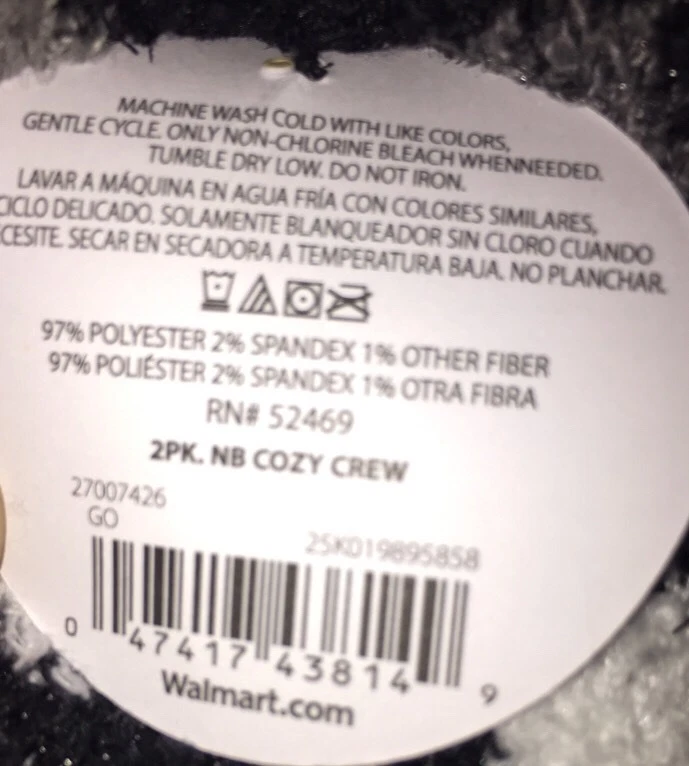 NO BOUNDARIES Women's Cozy Socks 2 Pairs White/Black/Grey Dot Shoe Size 4-10 NWT - Image 4 of 4