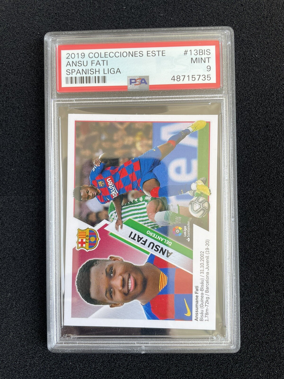 2019 Colecciones Este Ansu Fati PSA 9 MINT #13BIS Spanish Liga