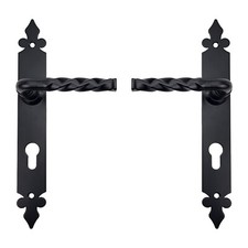 Türgriff Langschild Schwarz Türdrücker Garnitur Türklinke Türbeschlag BB PZ WC