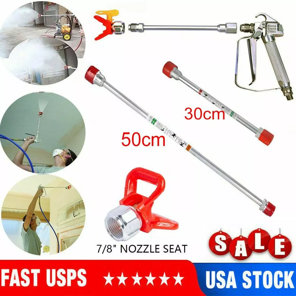 Airless paint sprayer extension outlet