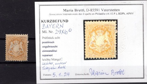 Bavaria 29Xb Good Watermark Stamped Gepr. Finding (AA1365
