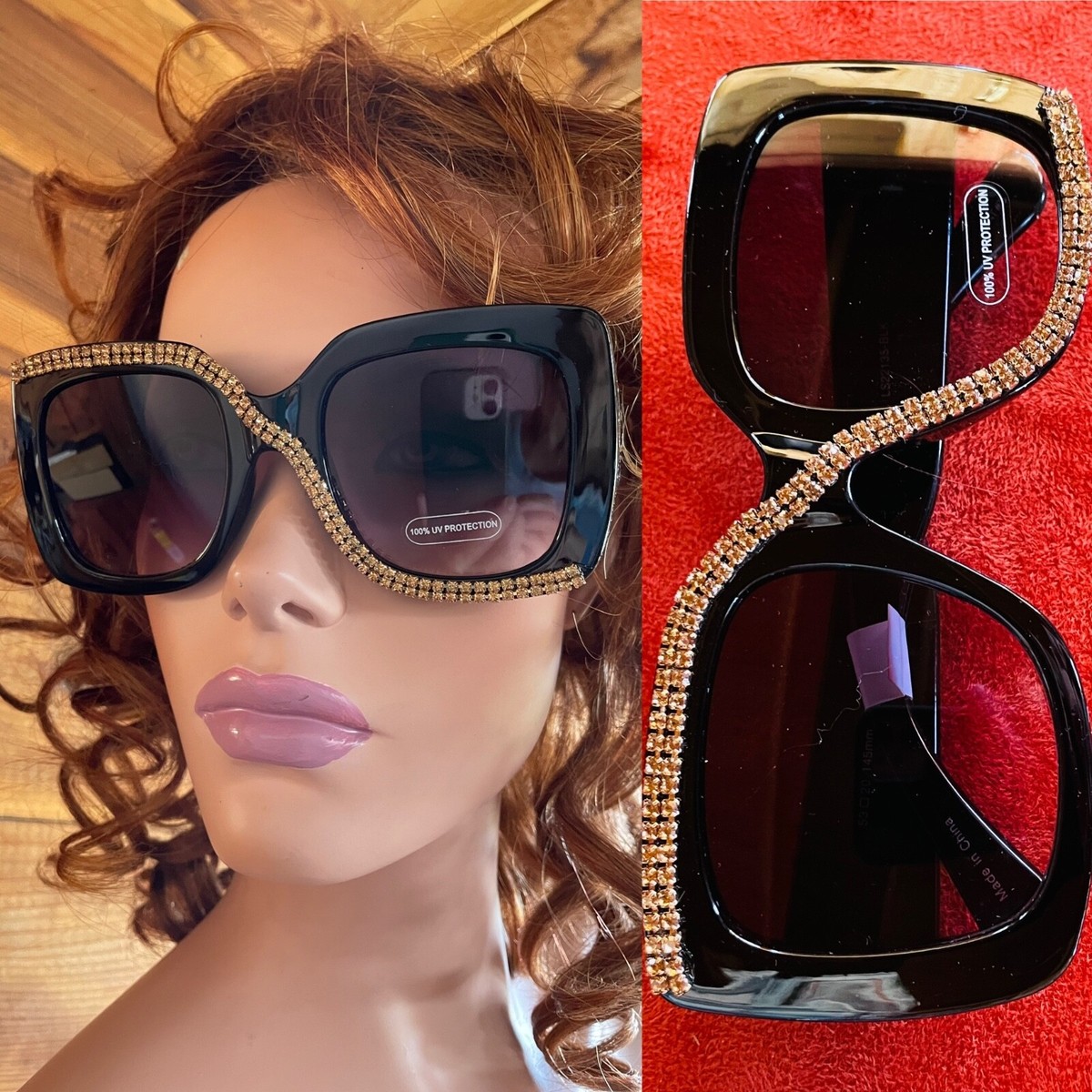 Rhinestone Embellished Sunglasses Alison Retro Cat Eye Rhinestone Sunglasses – Sophia Collection main image 2
