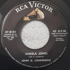 45 RPM POPCORN JOHN D LOUDERMILK ROAD HOG / ANGELA JONES