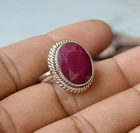 Victorian Vintage Real Red Ruby Ring 925 Silver Handmade Ruby Birthstone Jewelry