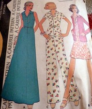 LOVELY VTG 1970s DRESS, JACKET, PANTS Sewing Pattern 12/34
