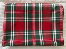 The Vermont Country Store Plaid Tablecloth Holiday Tartan Rectangle 52x73- Flaws