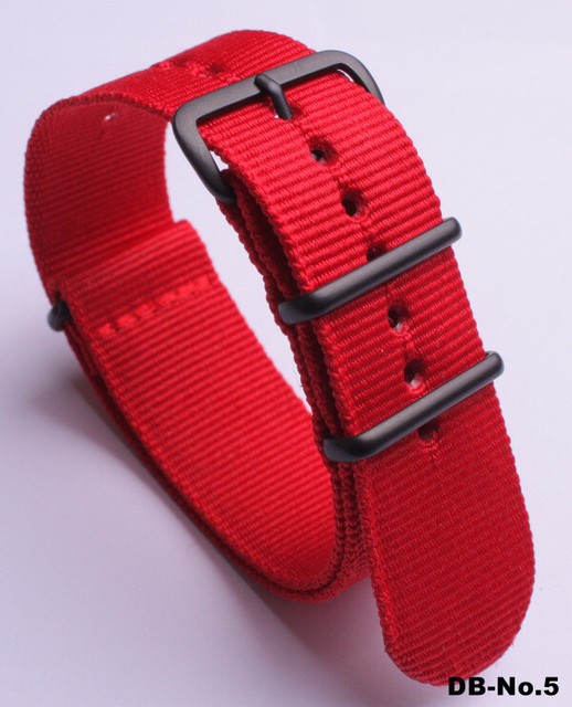 Nylon Watch Straps Watch Band 18MM 20MM 22MM 24MM 11 Pure Color Black