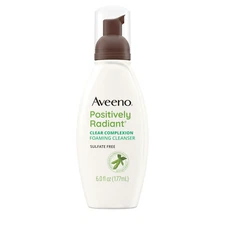 Aveeno Clear Complexion Foaming Facial Cleanser, Oil-Free Acne Face Wash, 6 oz..