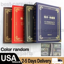300PCS Pocket Currency Pages Money Banknote Album Book Collection Storage Sheets