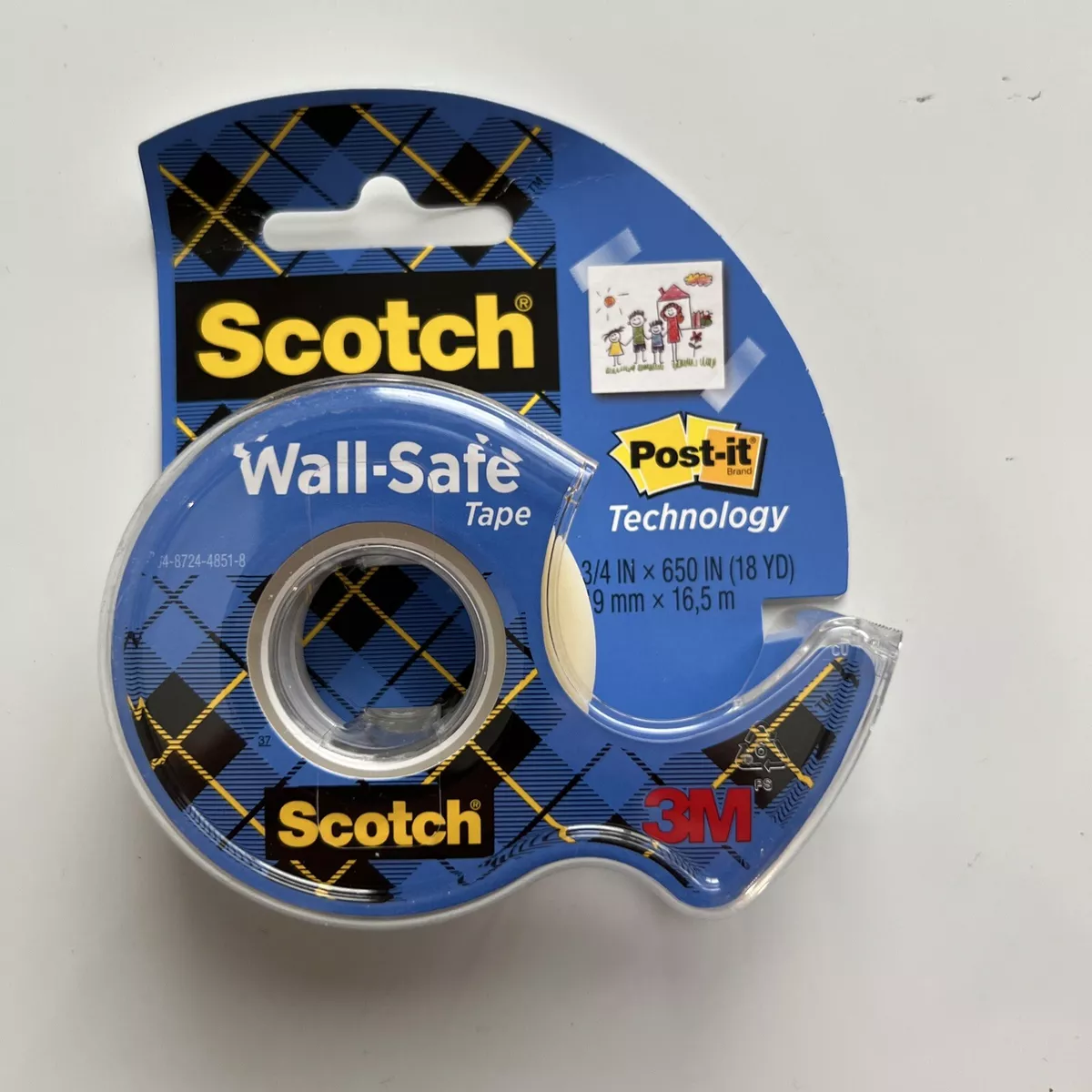 Scotch Wall Safe Tape Dispenser .75 in x 650 in Transparent 3M 183