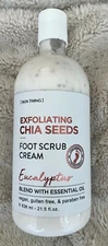 NEW Home & Body Company Foot Feet Cream Scrub Eucalyptus Chia Seeds 21.5 oz USA
