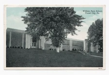 William Penn School Forest City Pennsylvania White Border Postcard