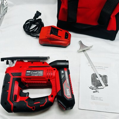 Cordless Jig Saw, 20V Jigsaw with 2.0A Battery, for Woodworking USA READ!