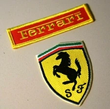 FERRARI FORMULA ONE RACING Ferrari S.p.A. Cavallino Rampante iron-on 2-PATCH SET