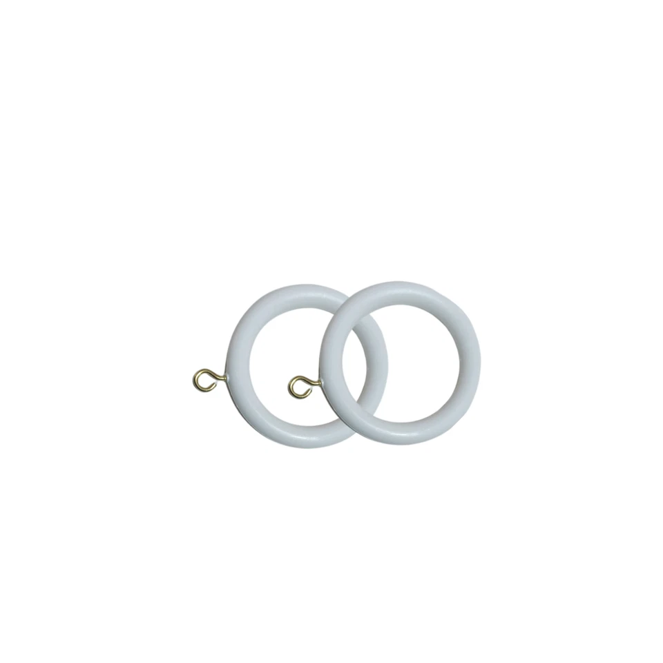 10 ANELLI DI PLASTICA PER TENDA BIANCO DIAMETRO MM 70 COMPLETI DI GANCI