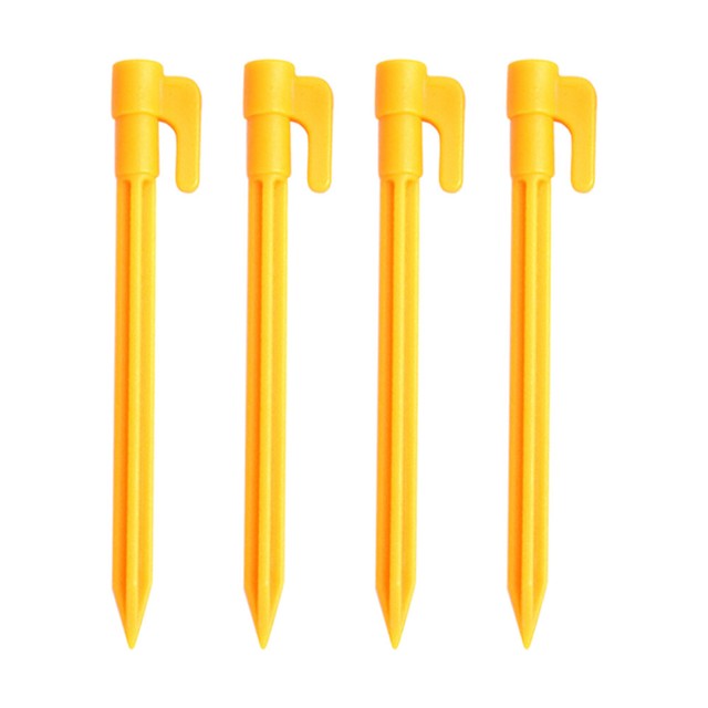 8PCS Yellow Plastic Tent Pegs Nails Sand Ground Stakes Outdoor Camping Awning US eBay