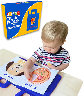 Quiet Book for Toddlers - Montessori Basic Skills Activity Travel Toy Cloth Book