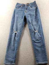 Levi's Silver Tab Girl's Jean's Blue Size 12R Mini Mom Straight Distressed Denim