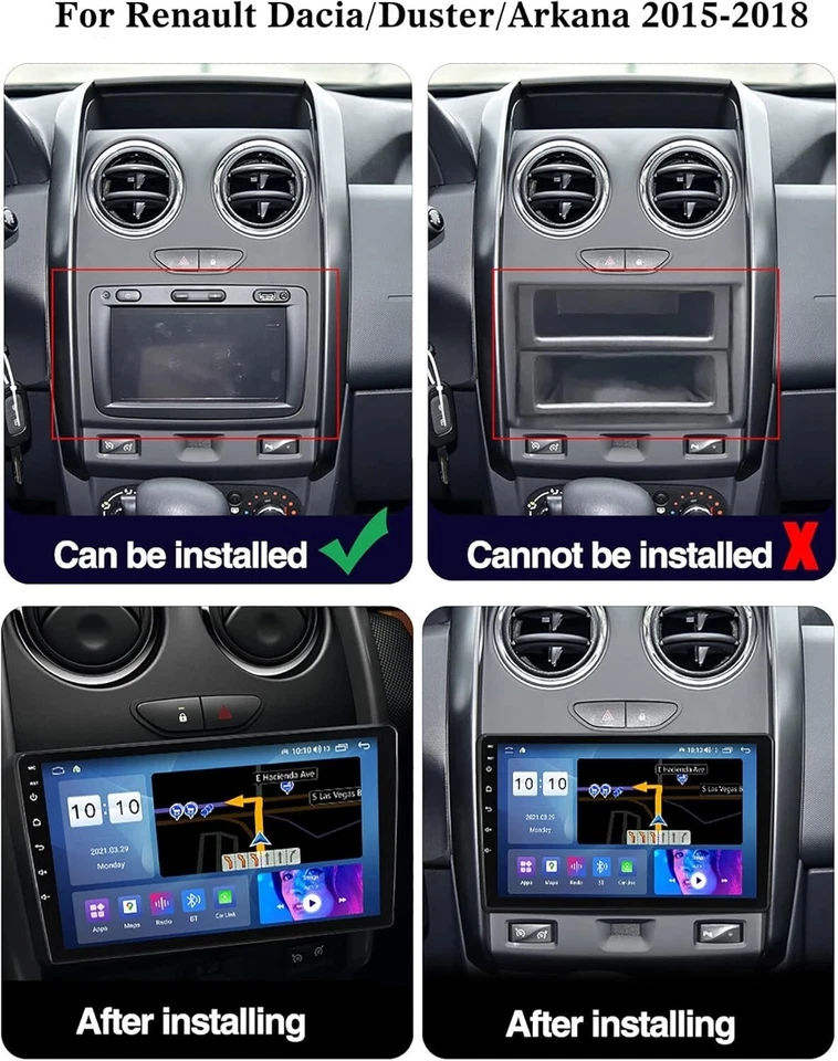 9" Android 14 for Renault Dacia Duster Logan Sandero Stepway Logy GPS Carplay - Image 2 of 3