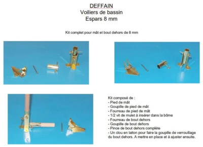 DEFFAIN - Bateau - Voilier de bassin - Kit pied de mât et pince de bout dehors - Photo 1/4