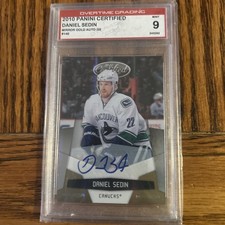 Daniel Sedan 2011-12 Gold Mirror Autographed,25/140Hockey Card Overtime Graded 9