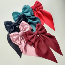 Coquette Hair Bow, satin hair bow with clip, 6 different colors