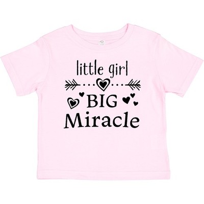 Inktastic Little Girl, Big Miracle Baby T-Shirt Firstborn New Parents Happy Nicu