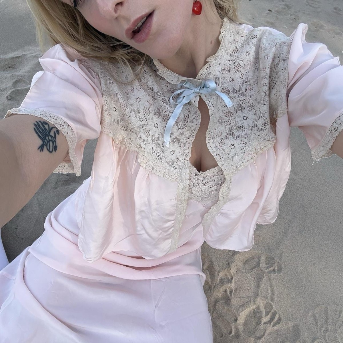 Antique Pink Lace Slip Set | eBay
