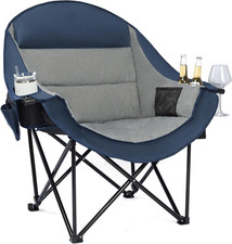 Oversized Camping Chairs for Adults - Heavy Duty Padded Outdoor Folding Lawn XL