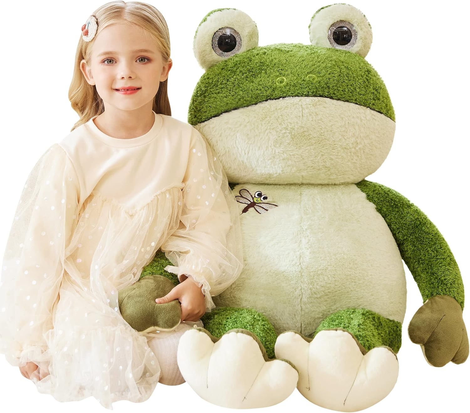 EARTHSOUND Giant Frog Stuffed Animal Plush Toy,78cm Large Frog Jumbo Cute Soft