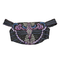 RACHEL ALLAN BEADED DANCE / PAGEANT COSTUME TOP BLACK MULTICOLOR SIZE 8
