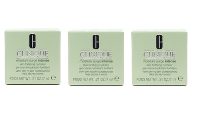 Lot of 3 Clinique Moisture Surge Intense Skin Fortifying Hydrator .21 oz/7 ml