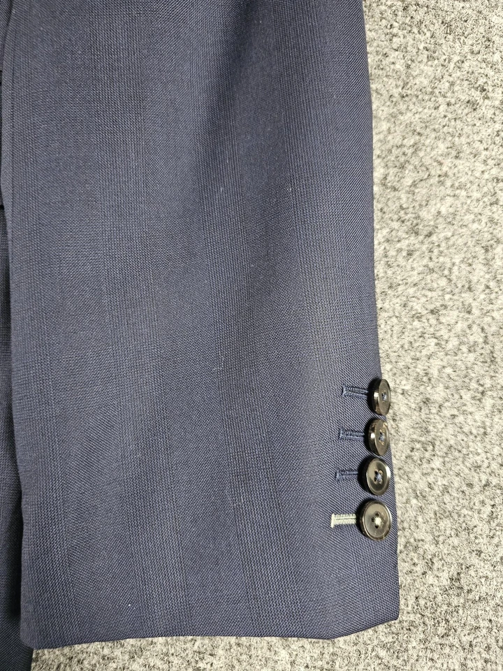 Blazer Enzo Personalizado Para Hombres 44R Azul Marino Loro Piana Cuatro Estaciones Super 130s Chaqueta de Lana Foto 3 de 4