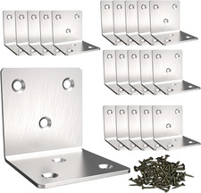 Silver Stainless Steel Corner Bracket,Joint Right Angle Bracket,L Shape Heavy Du